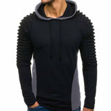 Men Hoodies Long Sleeve Sweatshirt Fashion Fold Zipper Pocket Cotton Jersey Casual Hip Hop