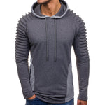 Men Hoodies Long Sleeve Sweatshirt Fashion Fold Zipper Pocket Cotton Jersey Casual Hip Hop